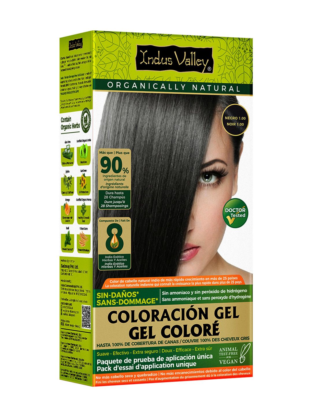 Indus Valley Damage Free Gel Hair Colour 65 g - Black