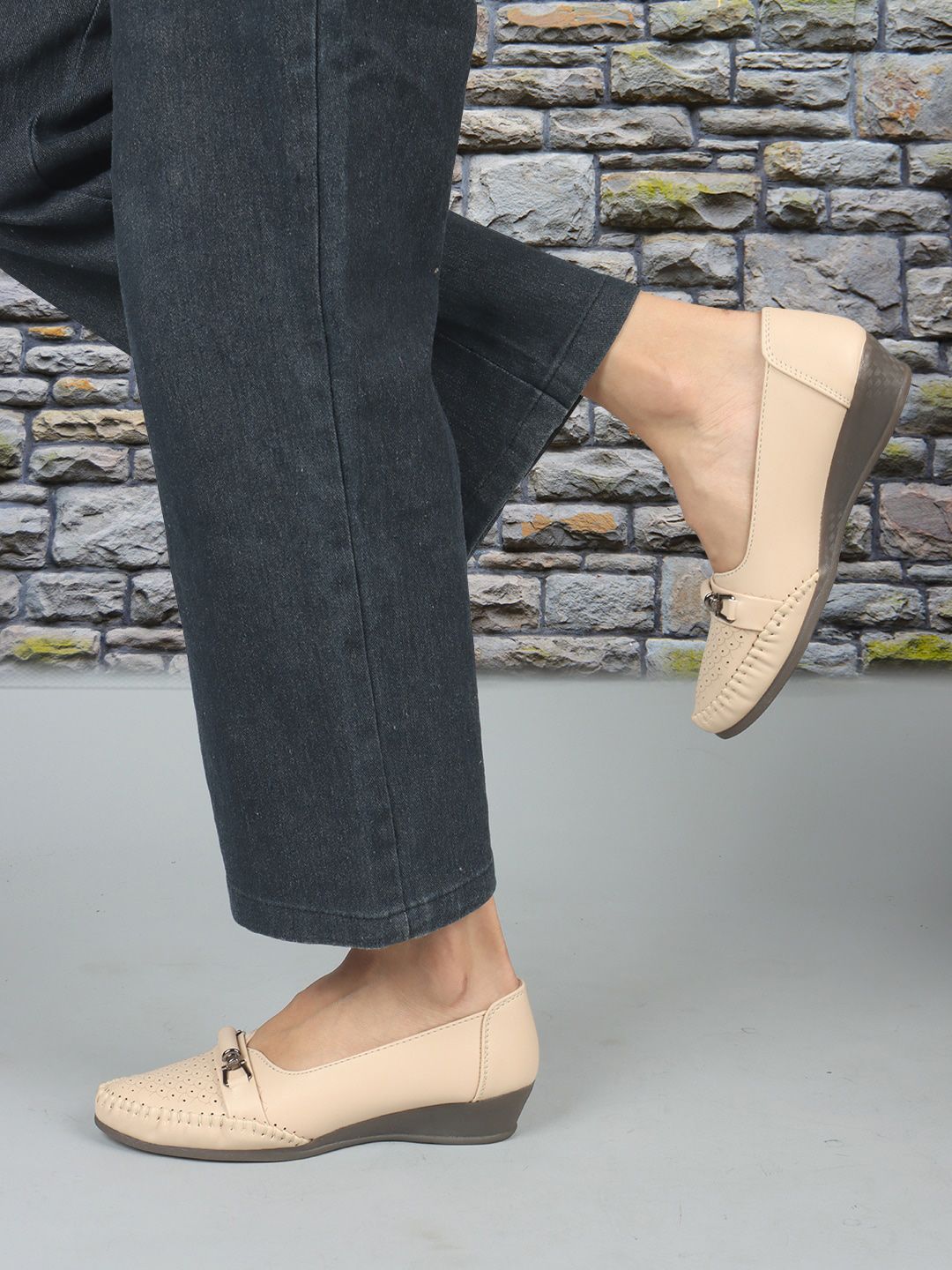 ICONICS Perforated Buckled Ballerinas