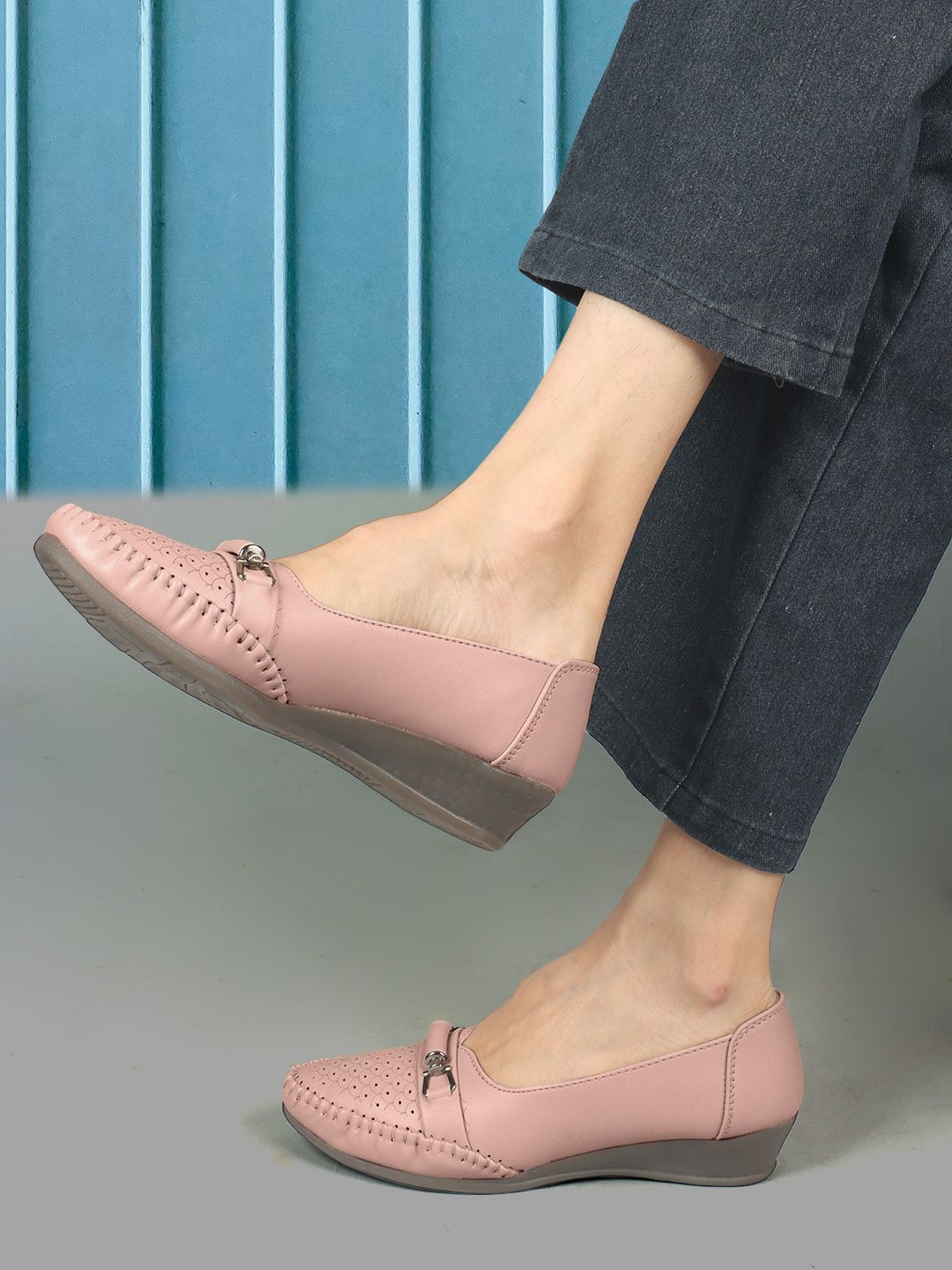 ICONICS Perforated Buckled Ballerinas