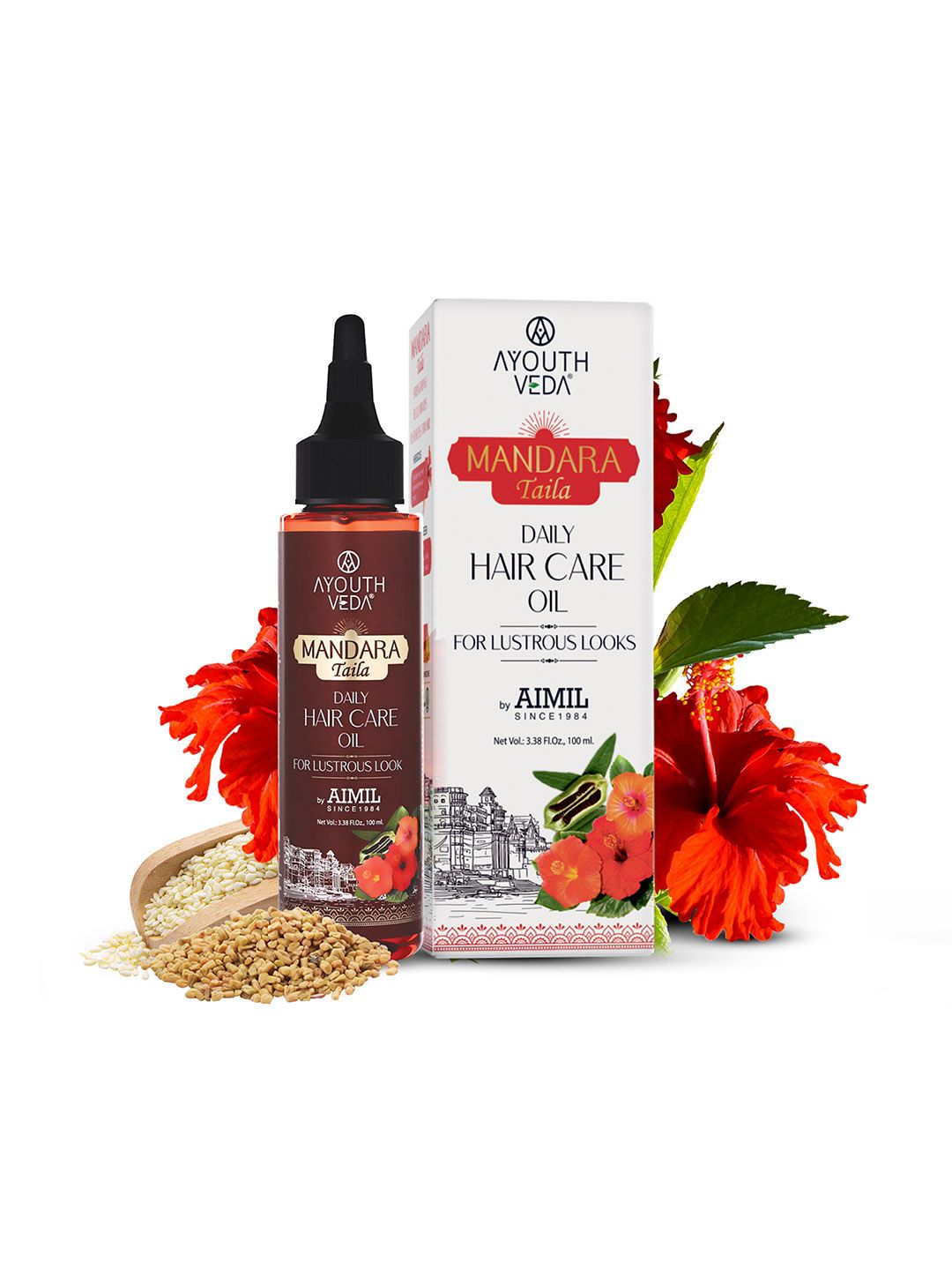 AYOUTHVEDA Mandara Taila Daily Hair Care Oil for Lustrous Look 100ml