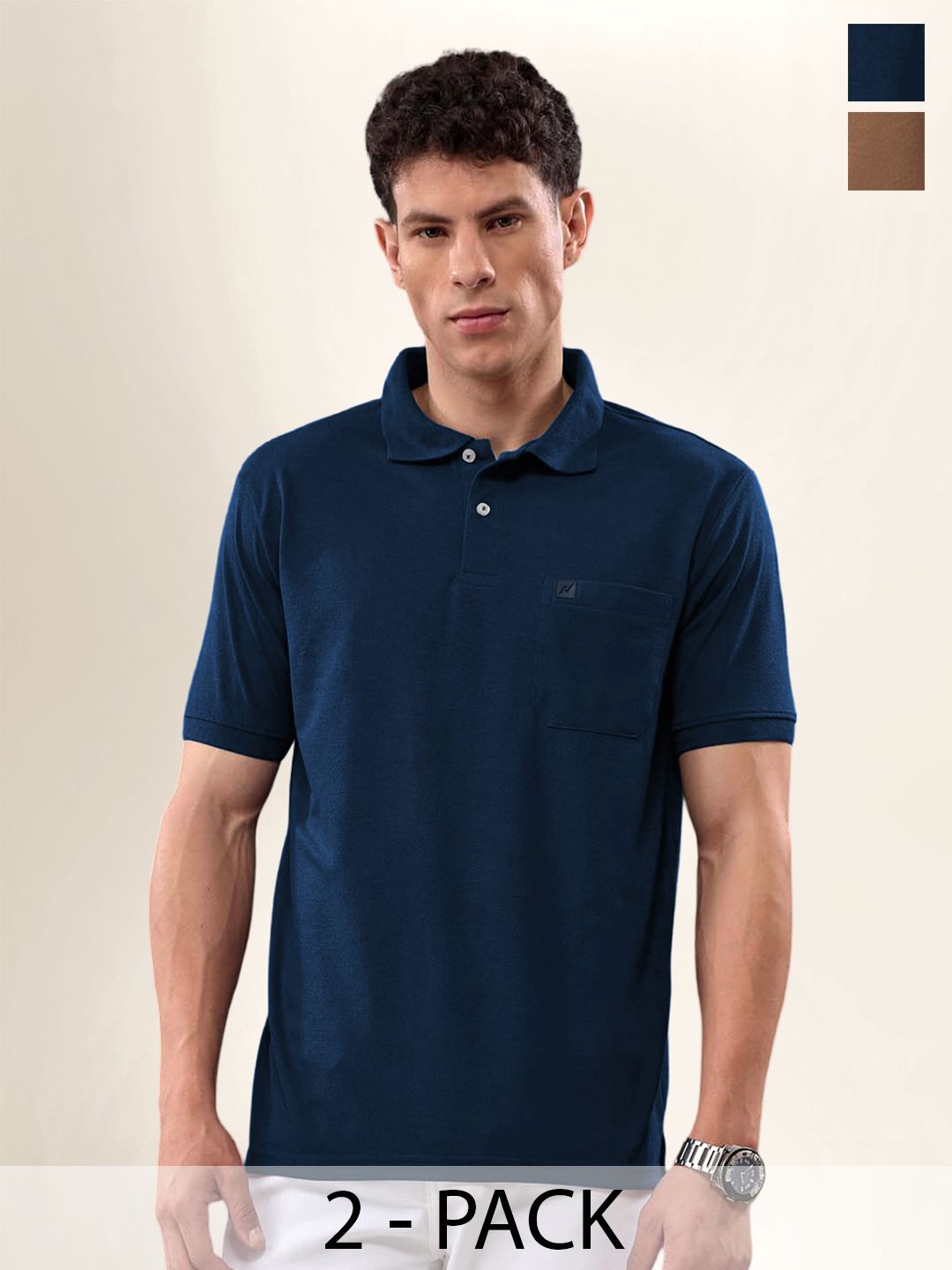 LUX NITRO Pack Of 2 Polo Collar Anti Odour Sports T-shirt