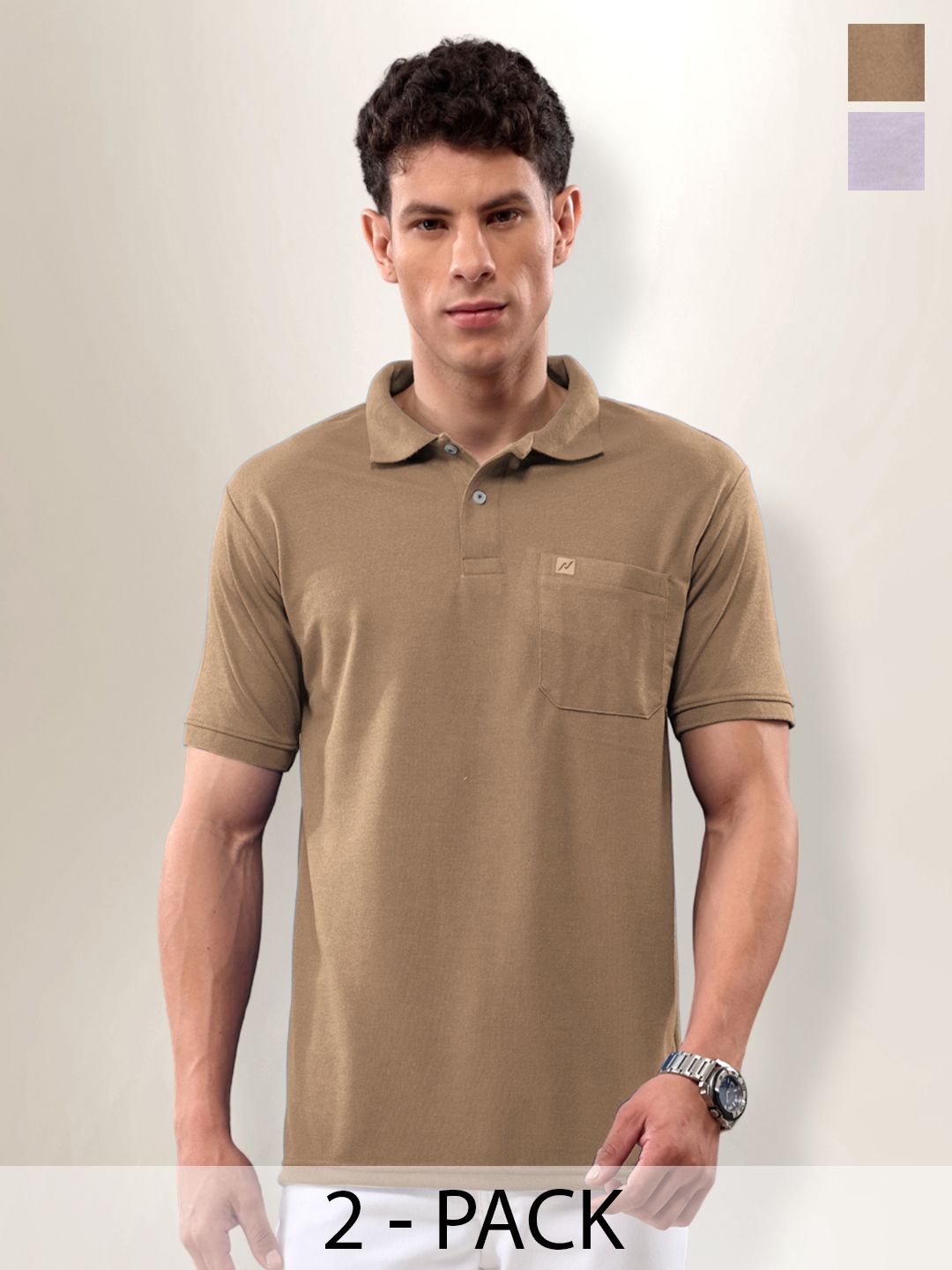 LUX NITRO Pack Of 2 Polo Collar Anti Odour Sports T-shirt
