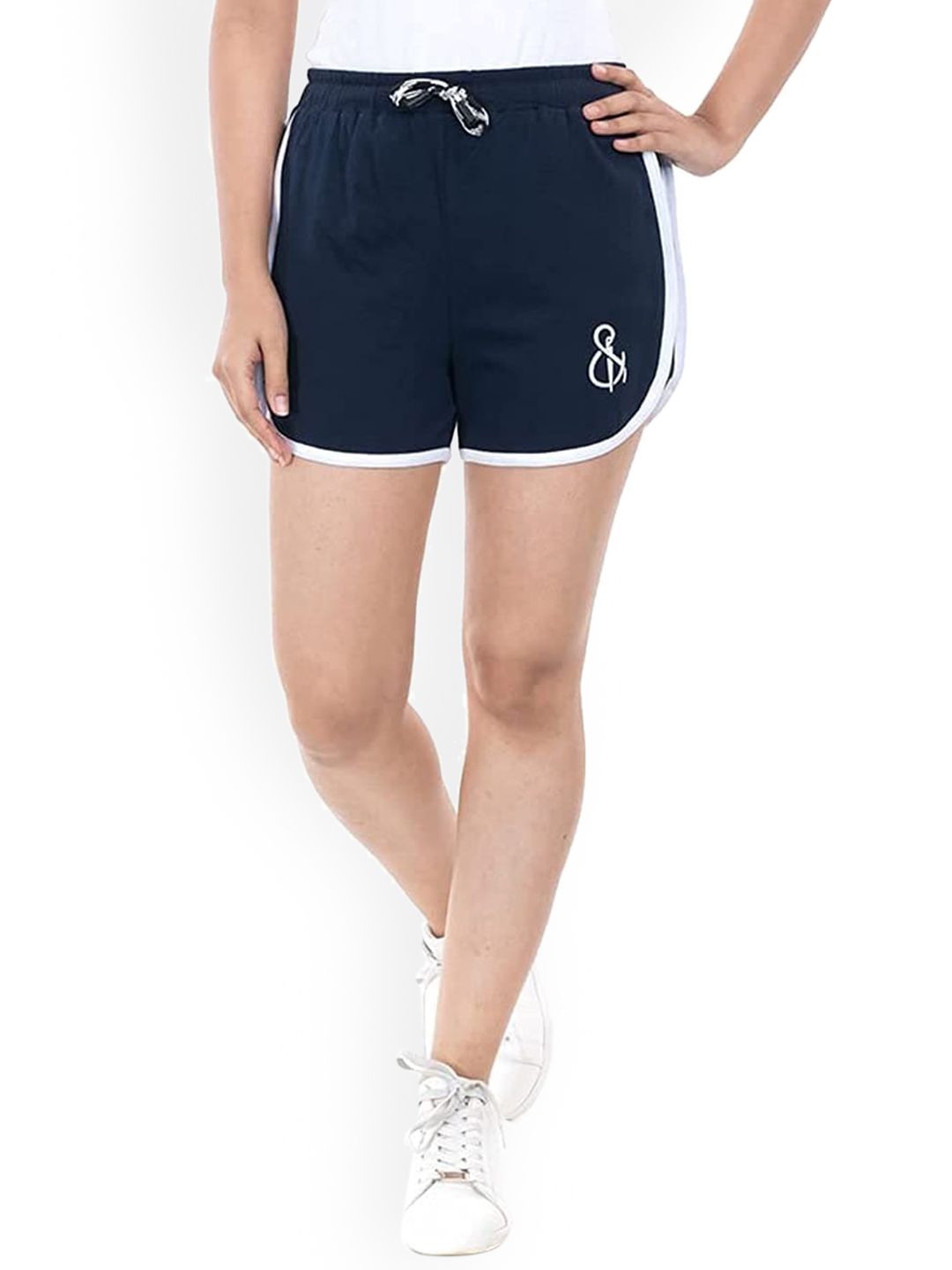 StyleAOne Women Mid-Rise Cotton Yoga Shorts