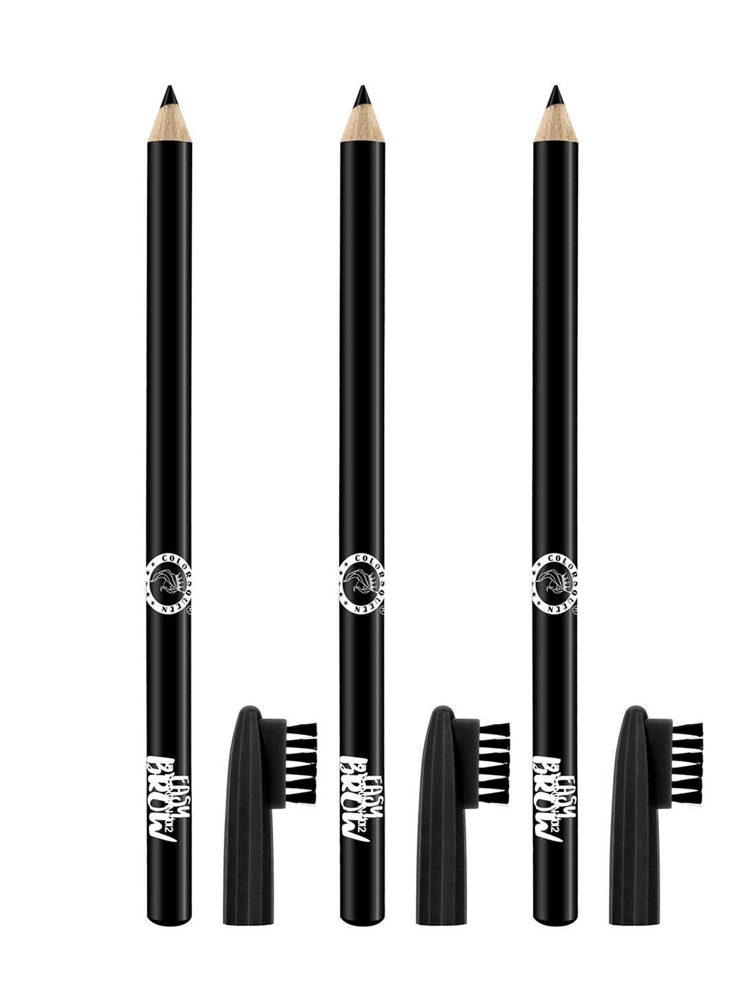 Colors Queen Set Of 3 Easy Brow Professional Eyebrow Pencil - Black