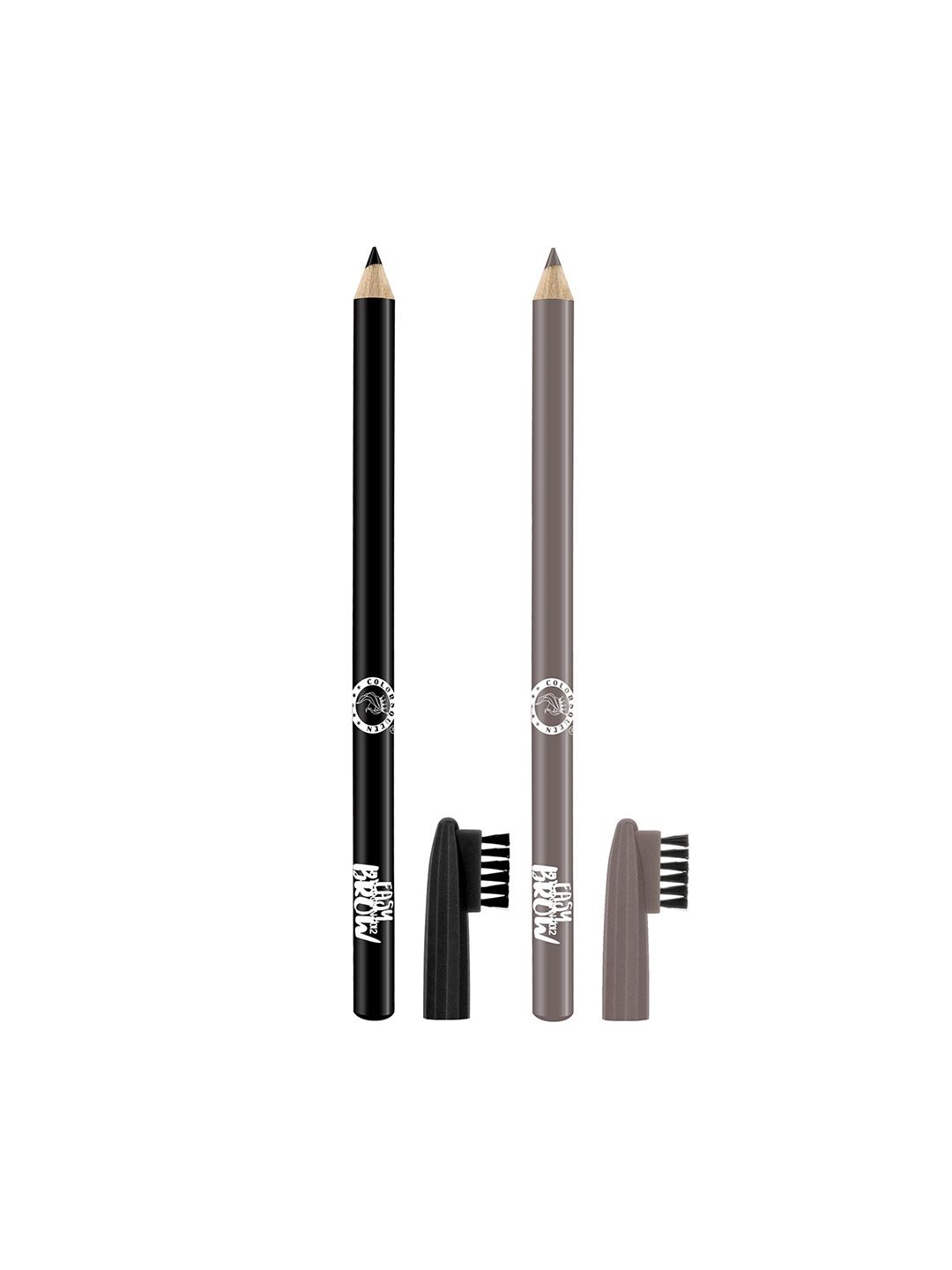 Colors Queen Set Of 2 Easy Brow Professional Eyebrow Pencil - Black & Brown