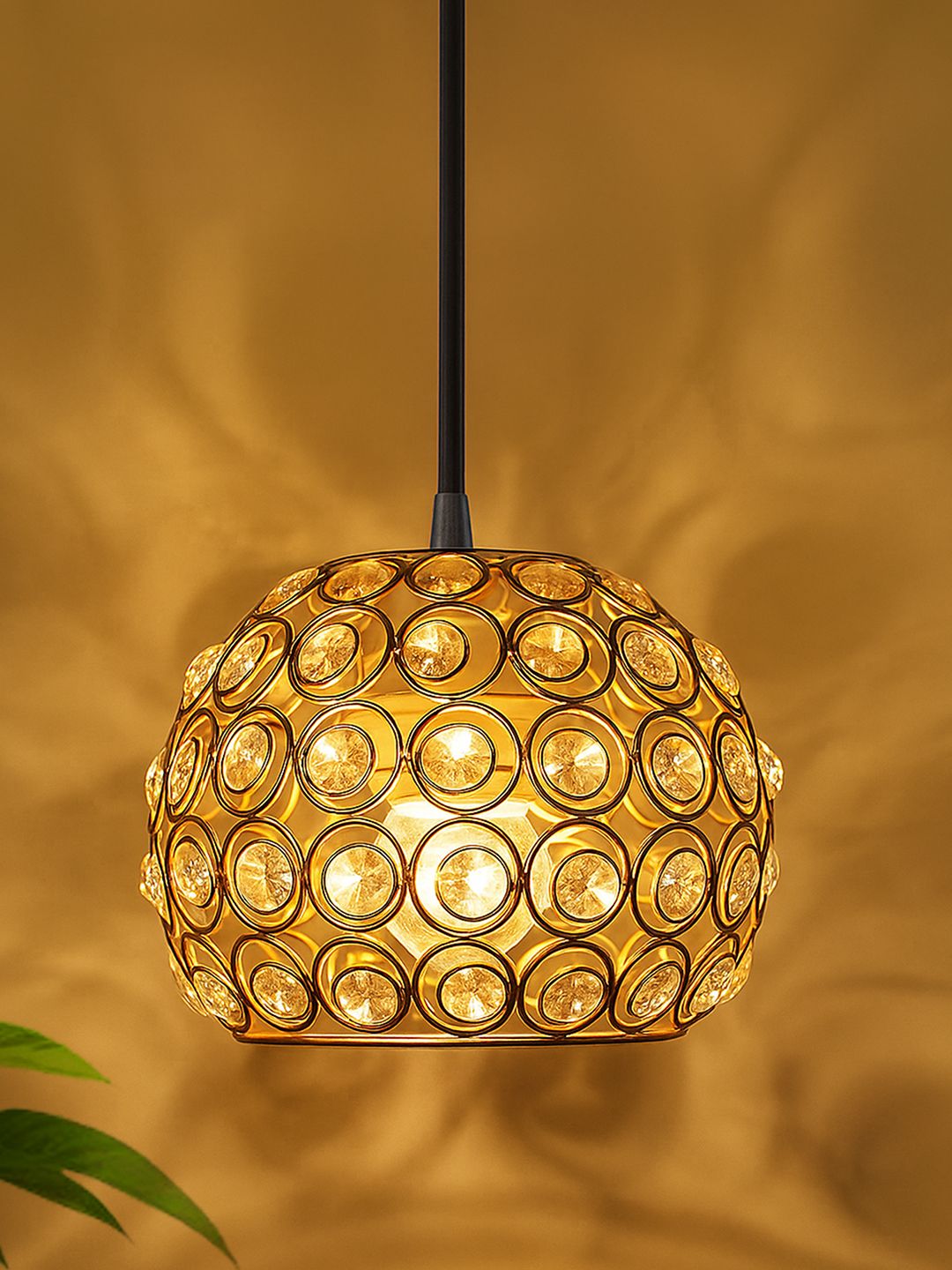 Homesake Yellow Textured Hanging Pendant Lamp
