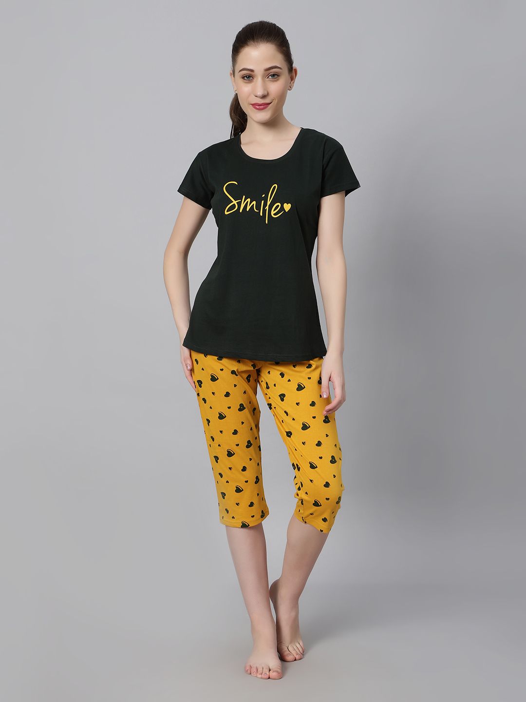 DZZO Typography Printed Night suit