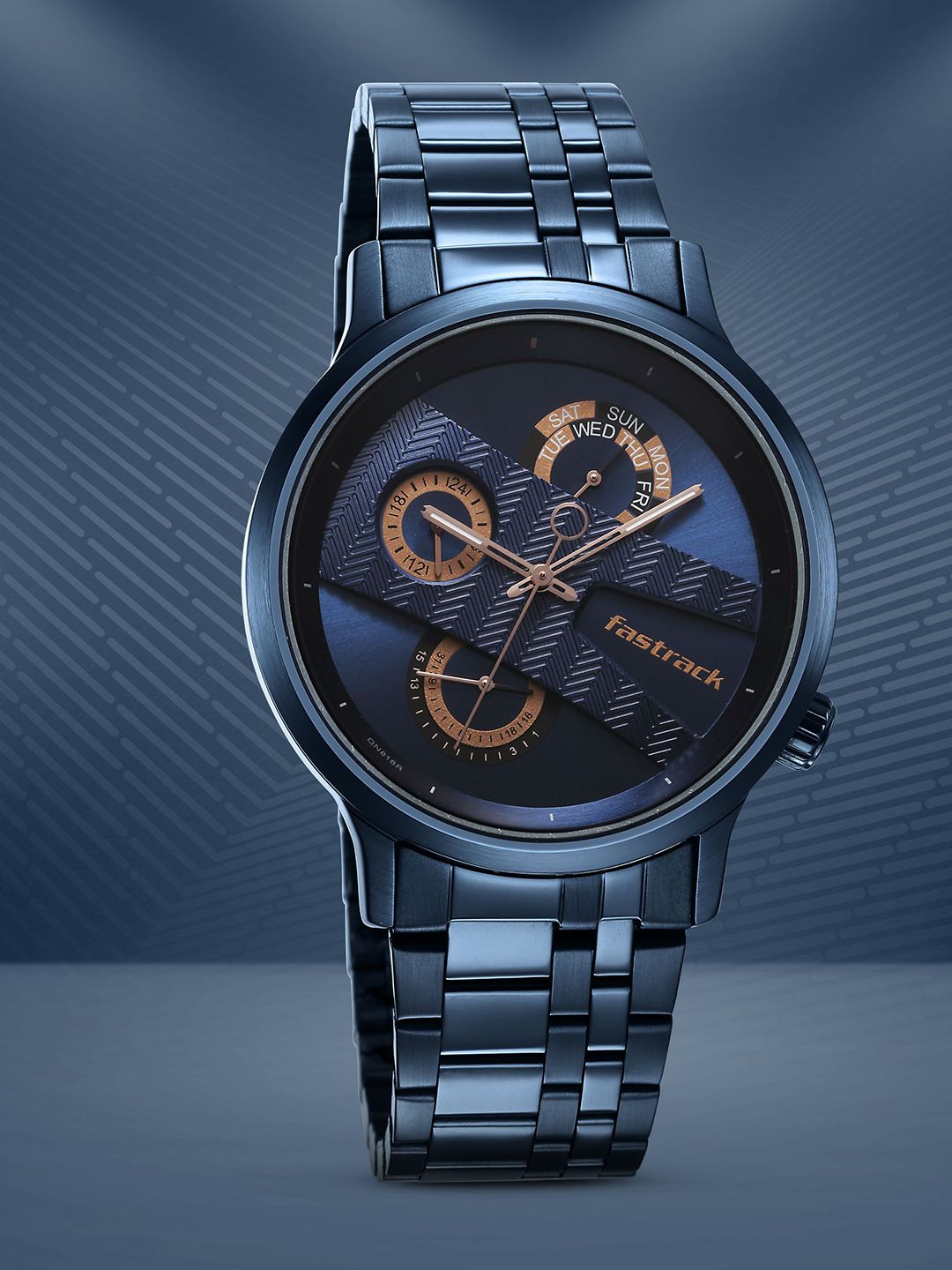Fastrack Exuberant Multifunction Analog With Blue Dial Watch For Guys - Nt3301qm02
