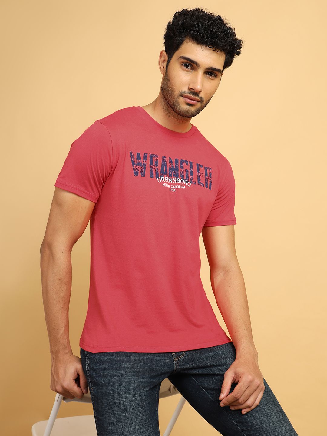 Wrangler Brand Logo Printed Cotton T-shirt