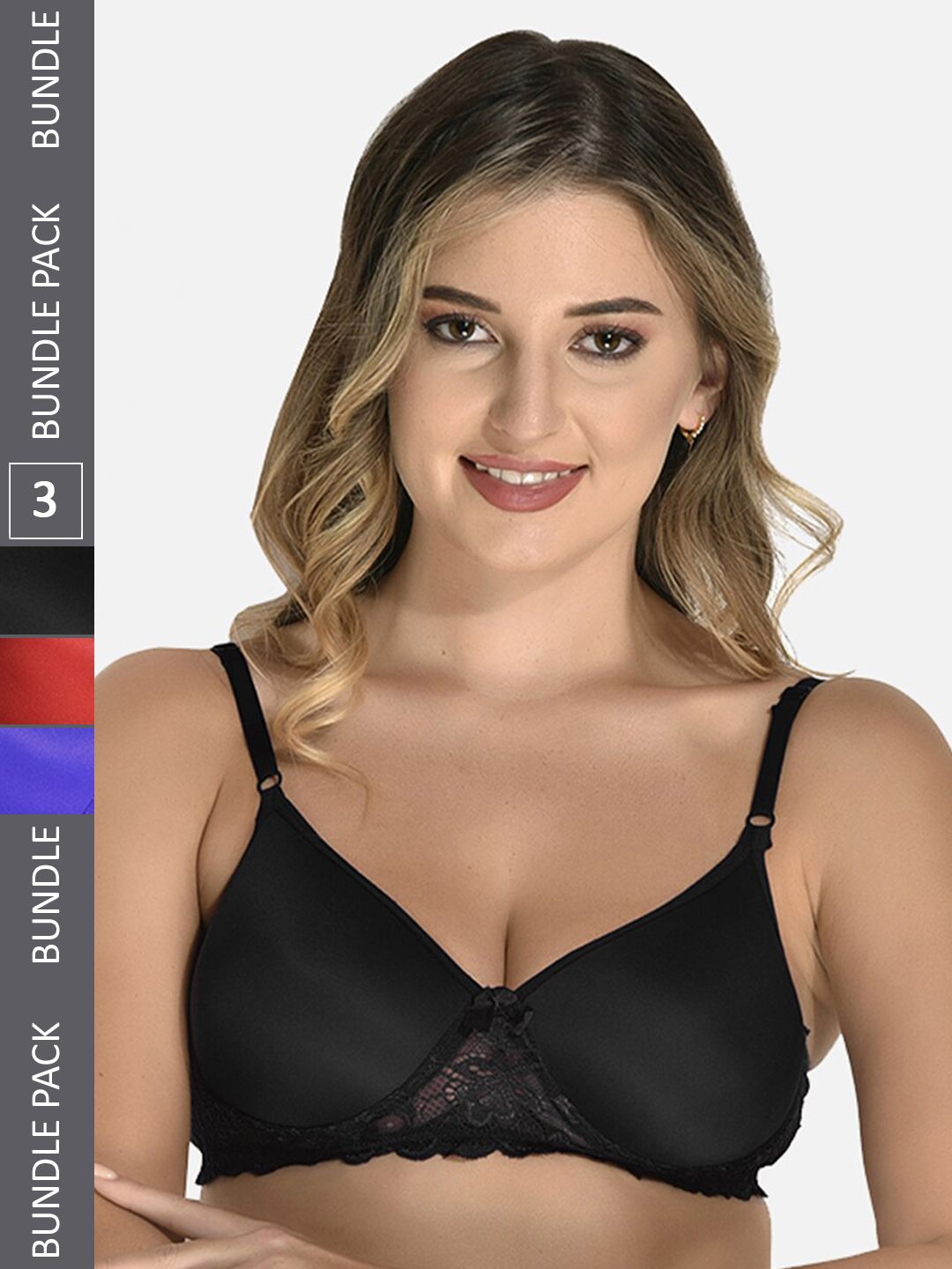 StyFun Pack Of 3 Full Coverage Lightly Padded Bra With All Day Comfort