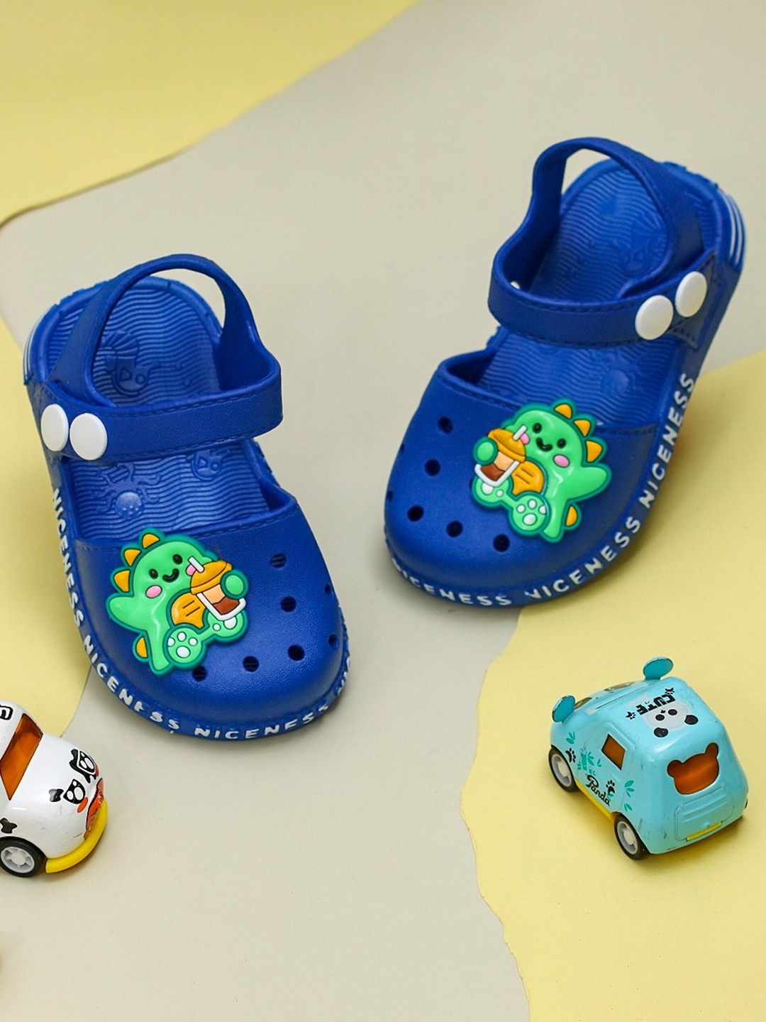 Yellow Bee Infant Boys Dino Applique Clogs