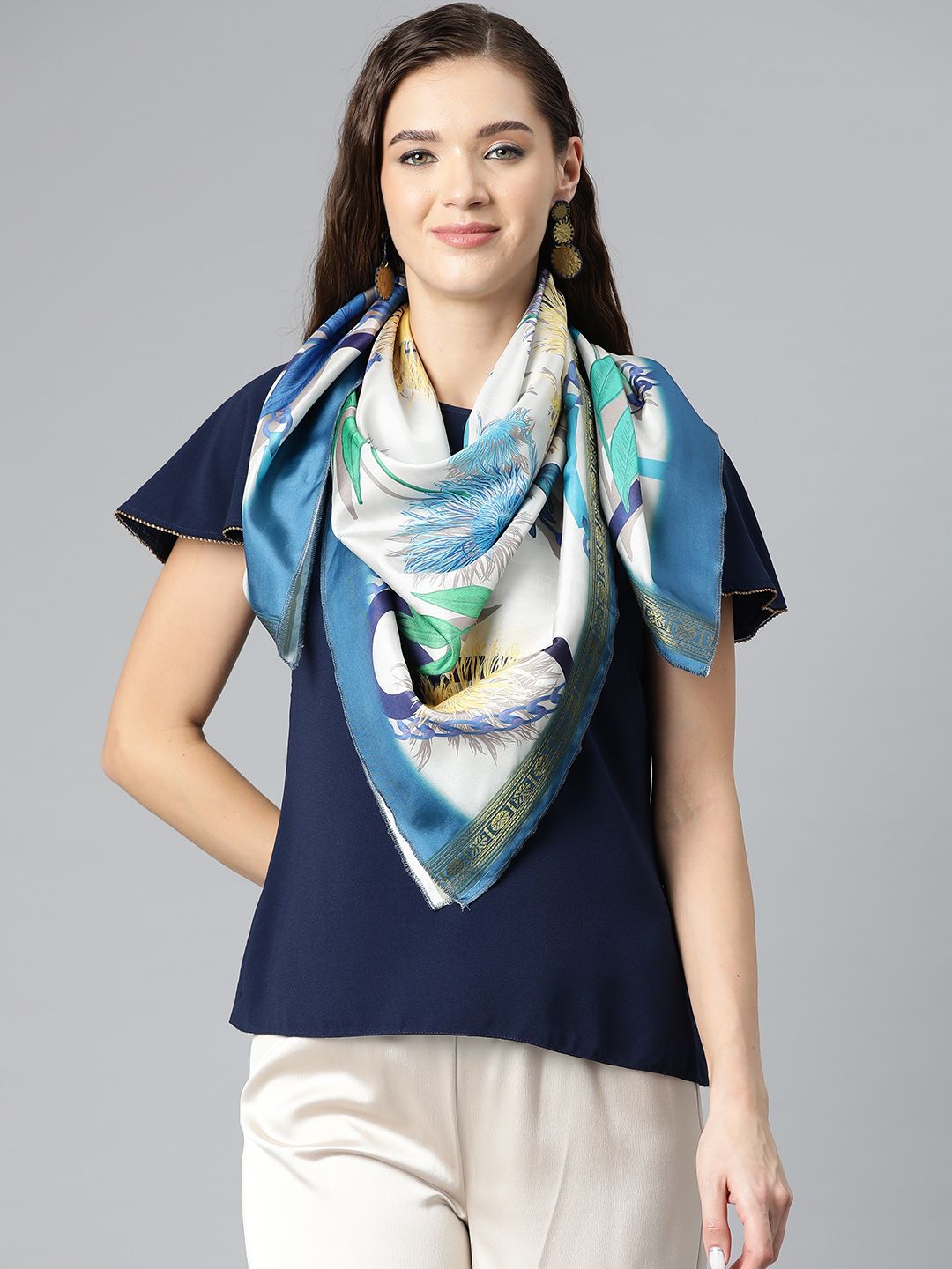 Silk Land Women Printed Scarf