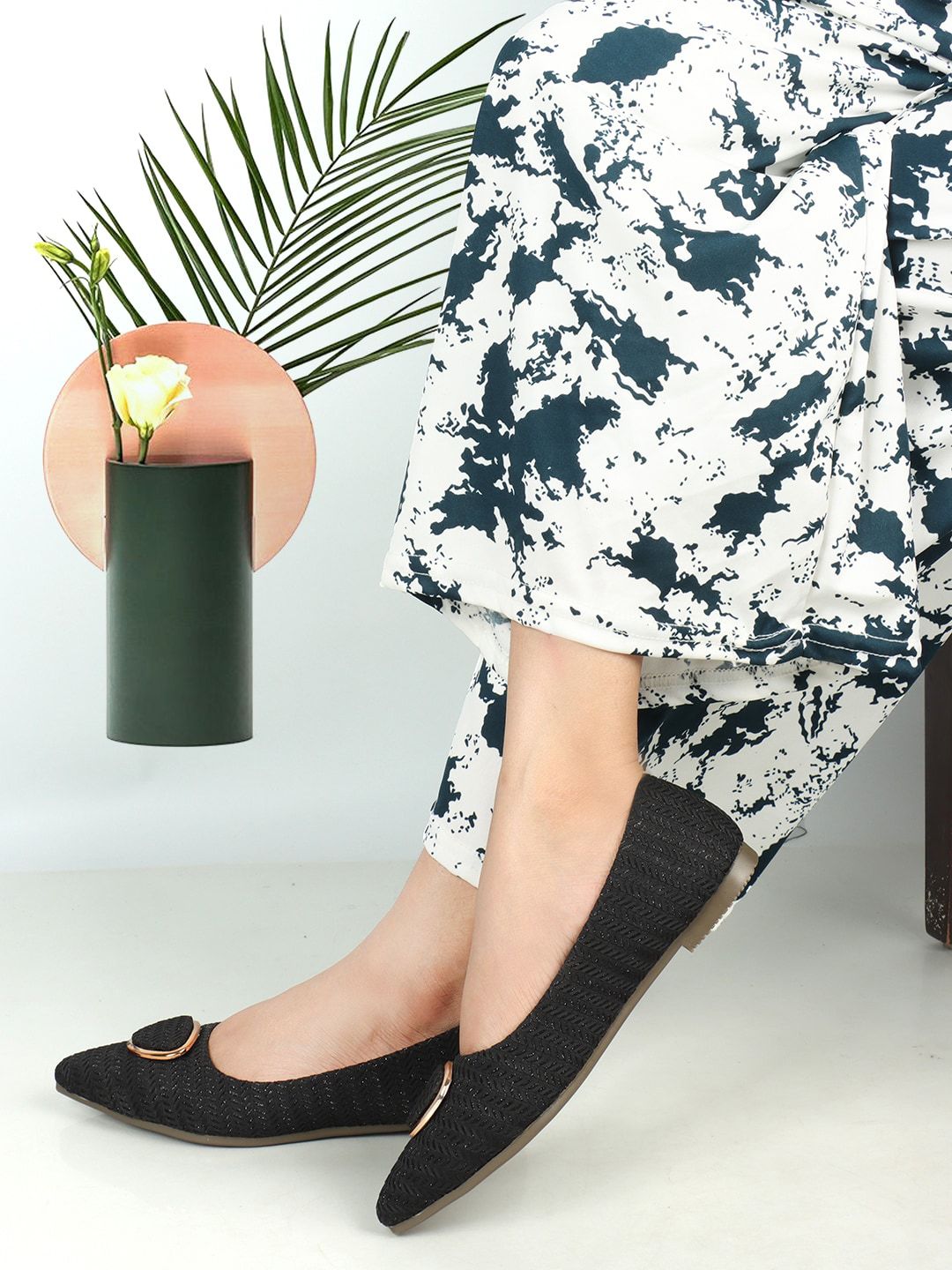 ICONICS Embellished Pointed Toe Ballerinas