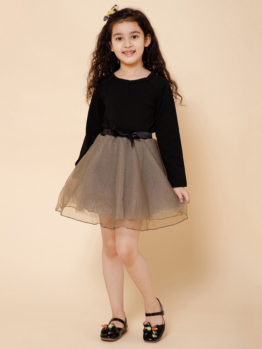 PICCOLO Girls Round Neck Tshirt with Skirt