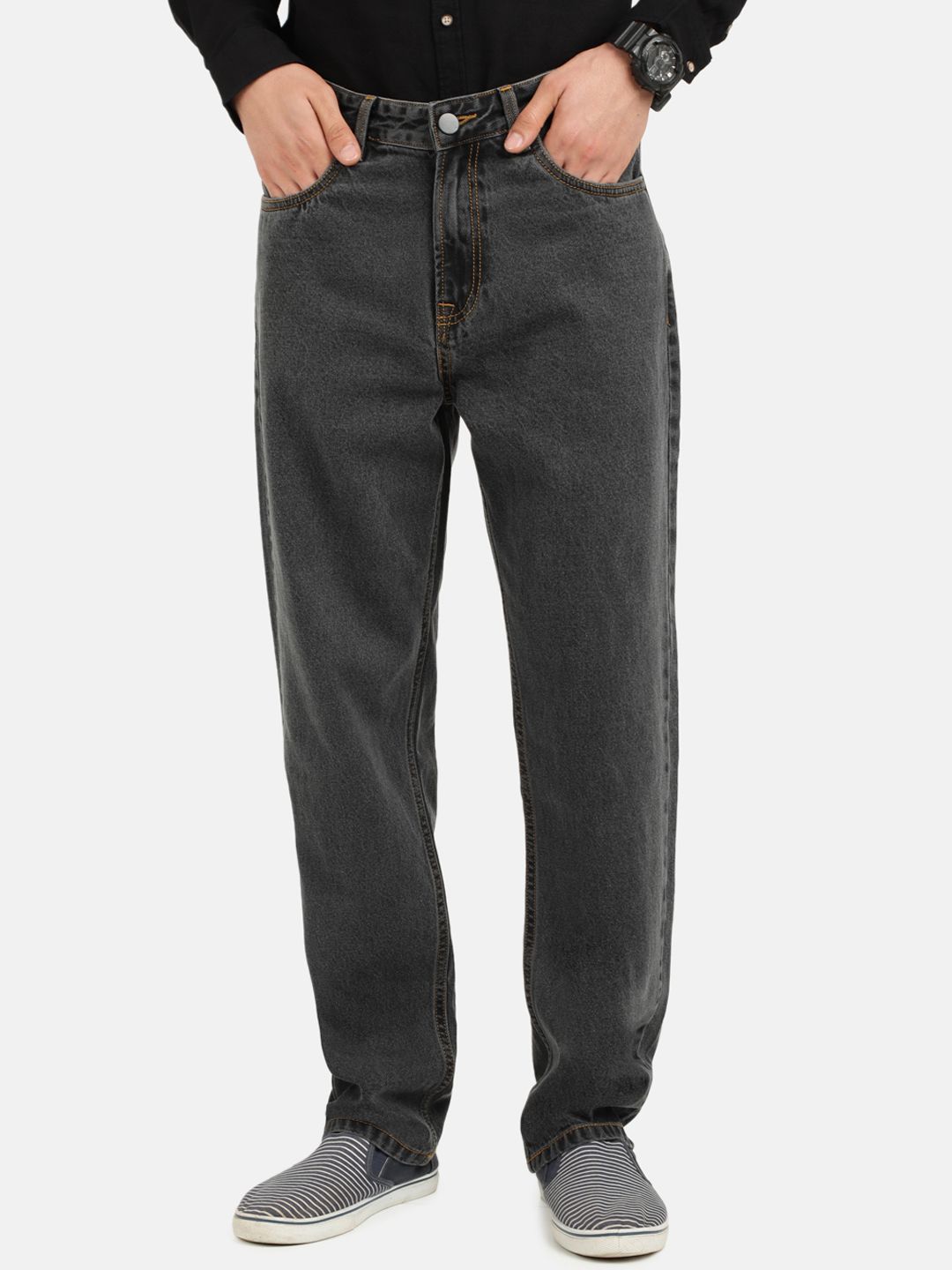 Bene Kleed Men Black Straight Fit Mid Rise Jeans