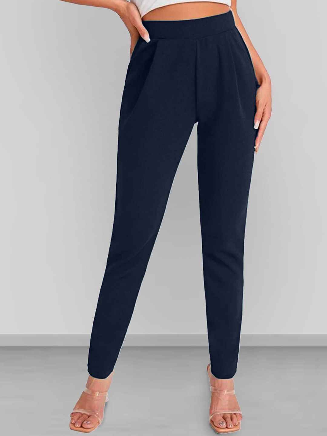 Dream Beauty Fashion Women Slim Fit High-Rise Wrinkle Free Trousers