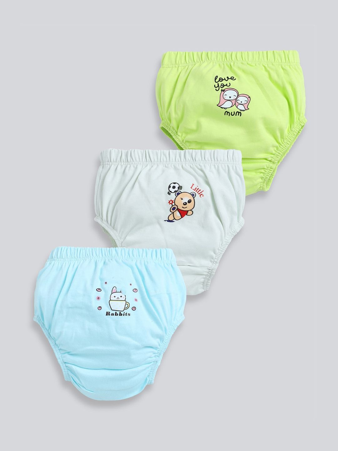 MooNKids Infant Pack Of 3 Printed Cotton Basic Briefs MK_Bloomer_324
