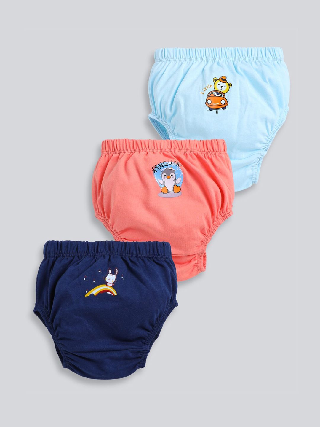 MooNKids Infants Pack Of 3 Printed Cotton Basic Briefs MK_Bloomer_313