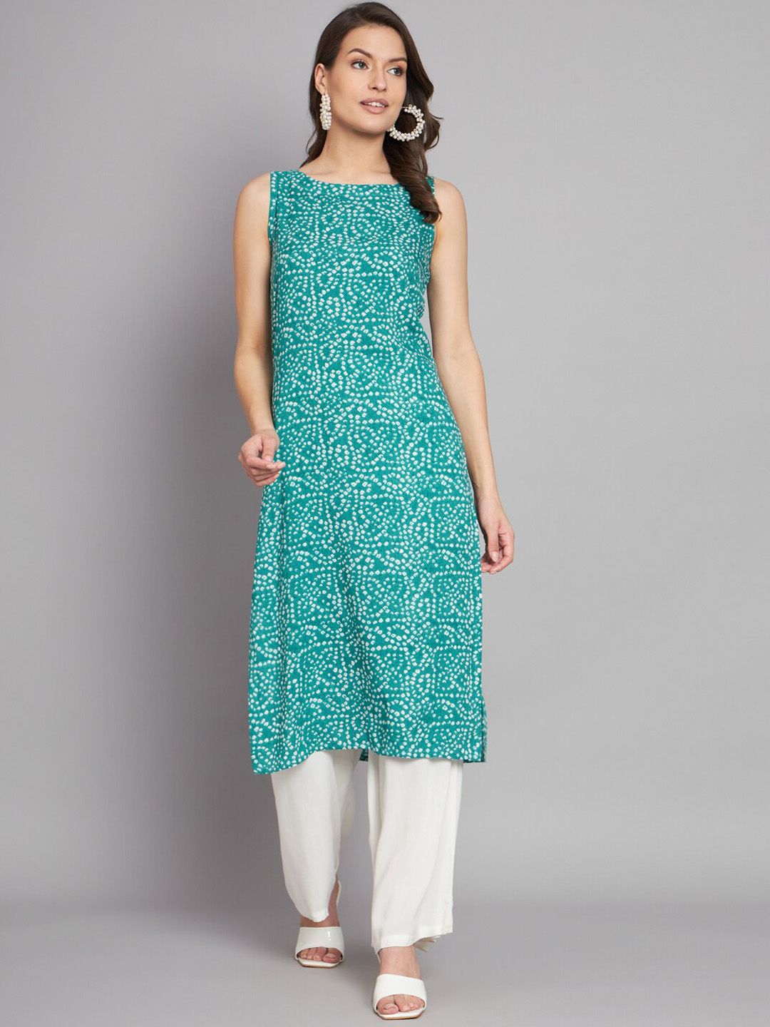 Vastralay Geometric Printed Straight Kurta