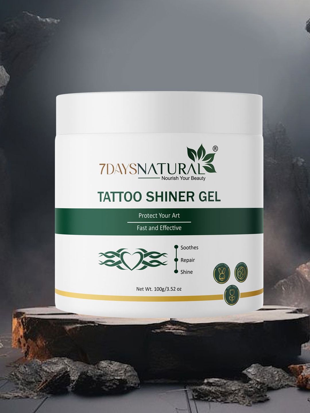7DAYSNATURAL Tattoo Shiner Gel With Aloe Vera & Vitamin E For Enhancement - 100G