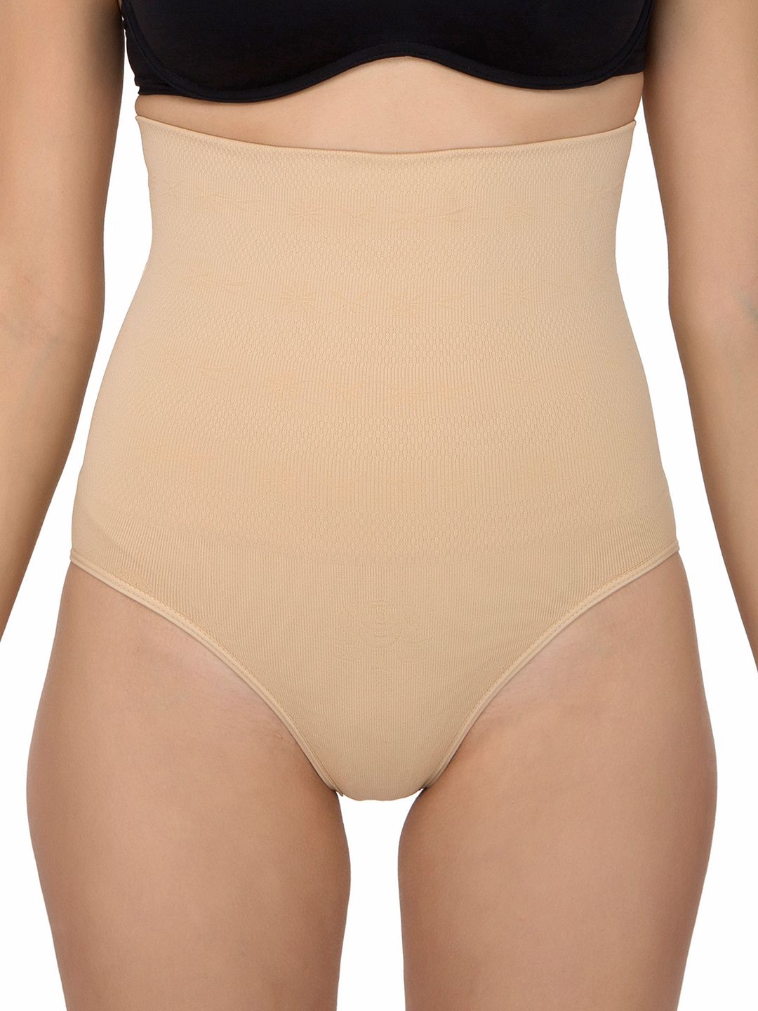 Laceandme Beige Women Tummy Control High Waist Shapewear 4167