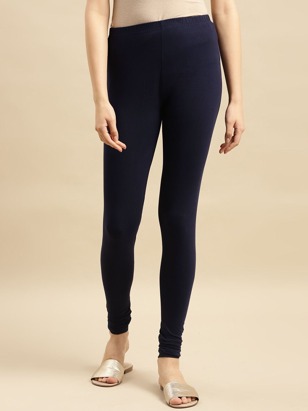Rangita Slim-Fit Churidar-Length Cotton Leggings