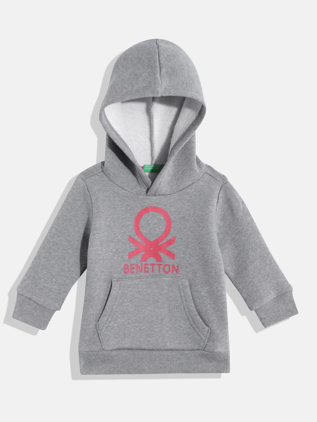 United Colors of Benetton Boys Brand Logo Printed Hooded Sweatshirt