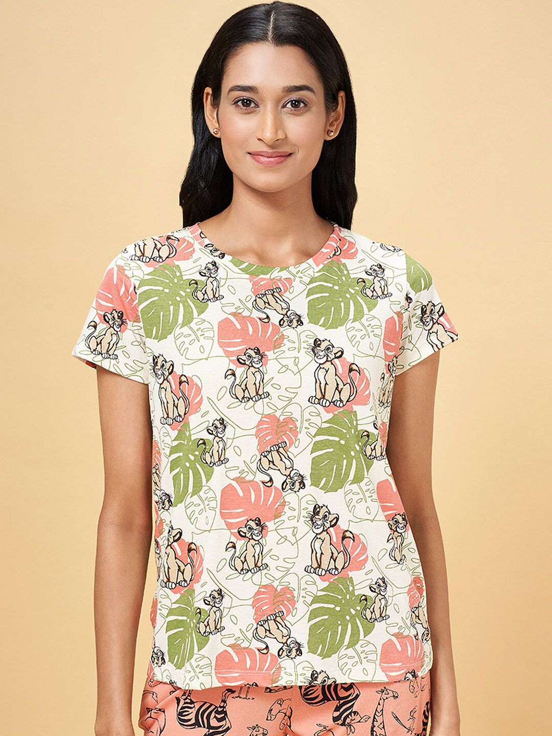 Buy Dreamz By Pantaloons Printed Cotton Lounge T Shirts -  - Apparel for Women