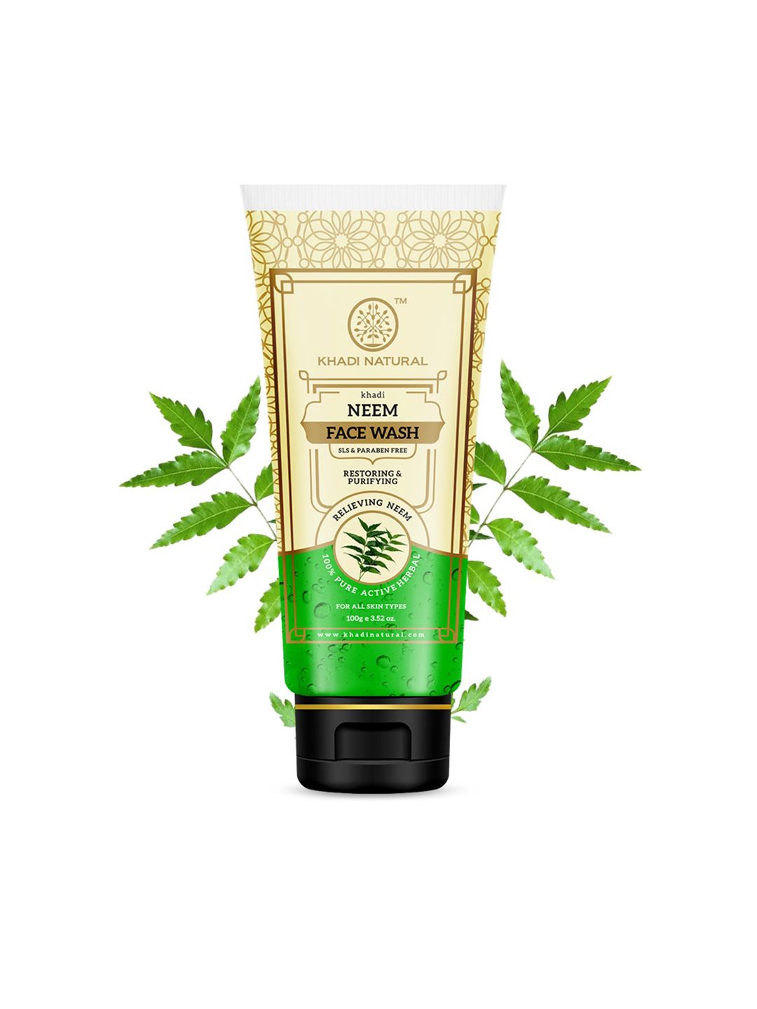 Khadi Natural Neem Herbal Face Wash for Clear Skin - 100g