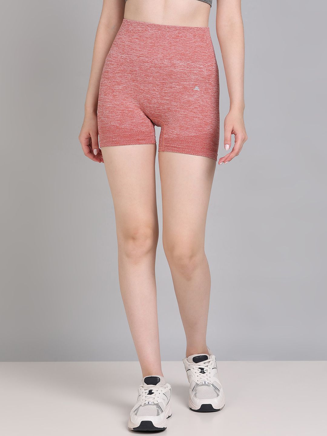 KOBO Women Slim Fit High-Rise Training or Gym Sports Shorts With Rapid-Dry
