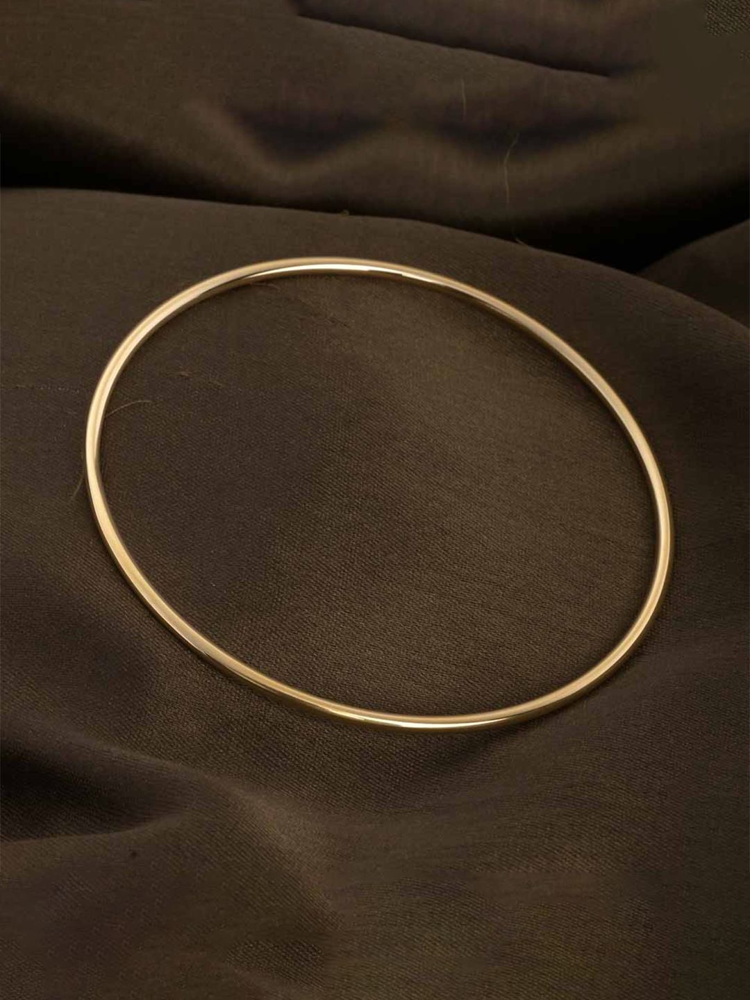 PALMONAS Women Round Wire Bangle Waterproof & Anti-Tarnish Gold-Plated Bracelet