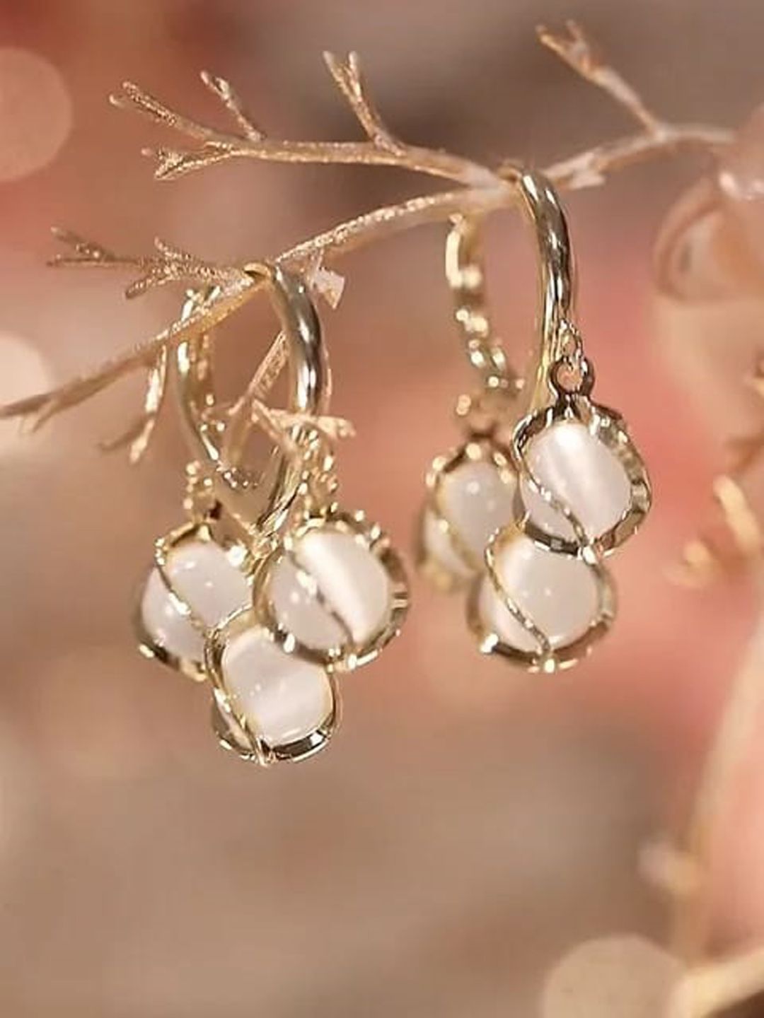 KRYSTALZ Oval Hoop Gold-Plated Earrings