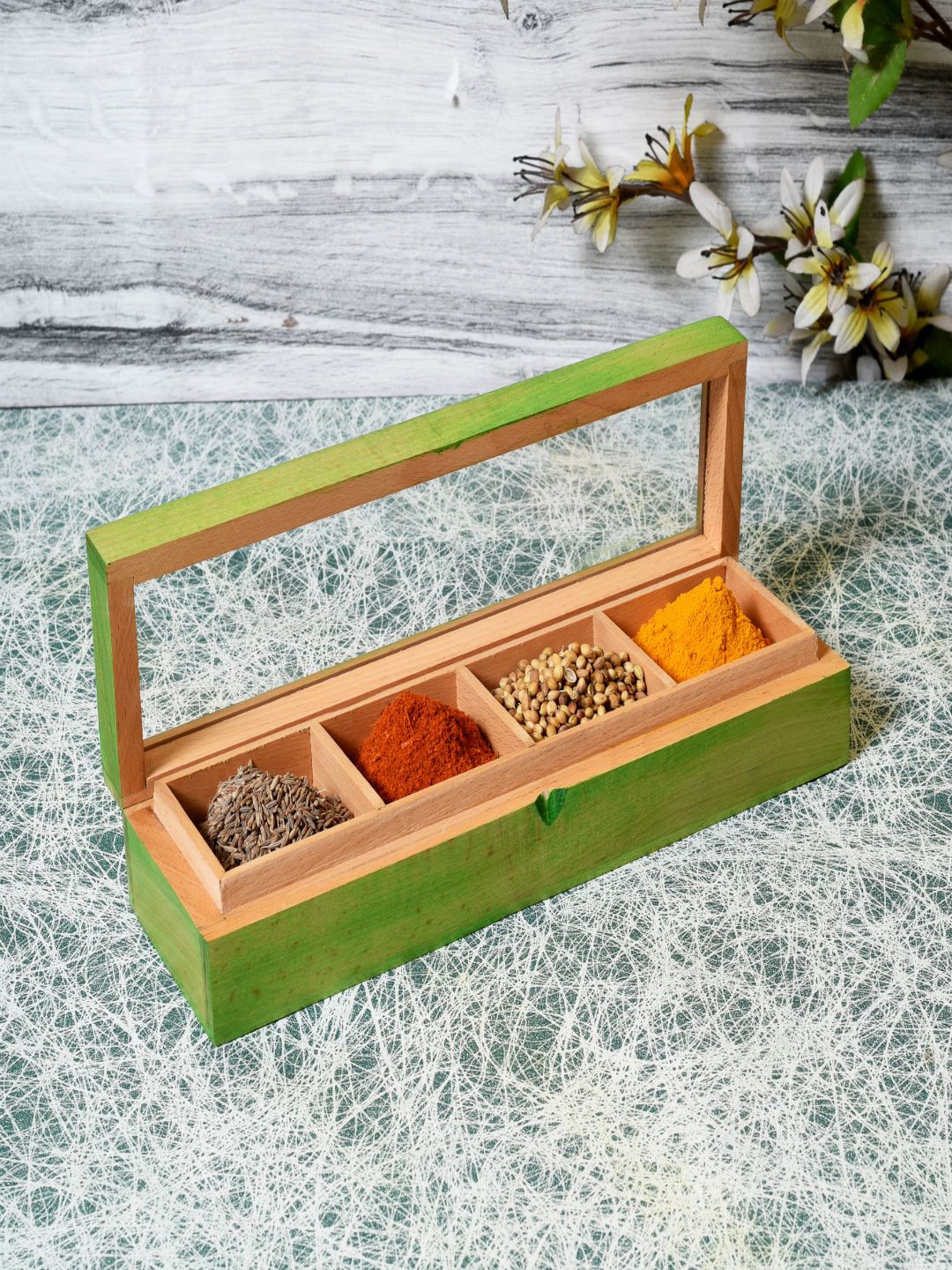 Unravel India Wooden Utility/Masala Box