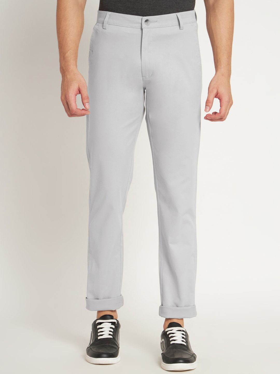 RAGZO Men Slim Fit Low-Rise Cotton Trousers