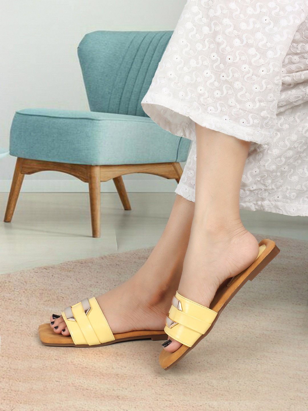ICONICS Women Party Open Toe Flats with Bows