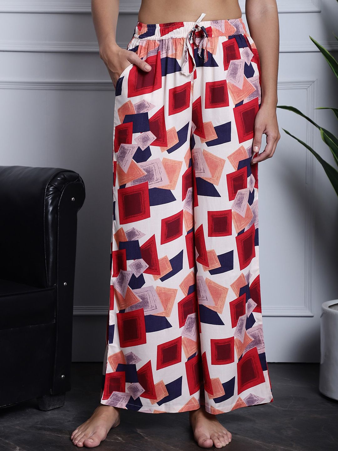 Claura Women Printed Loose-Fit Lounge Pants
