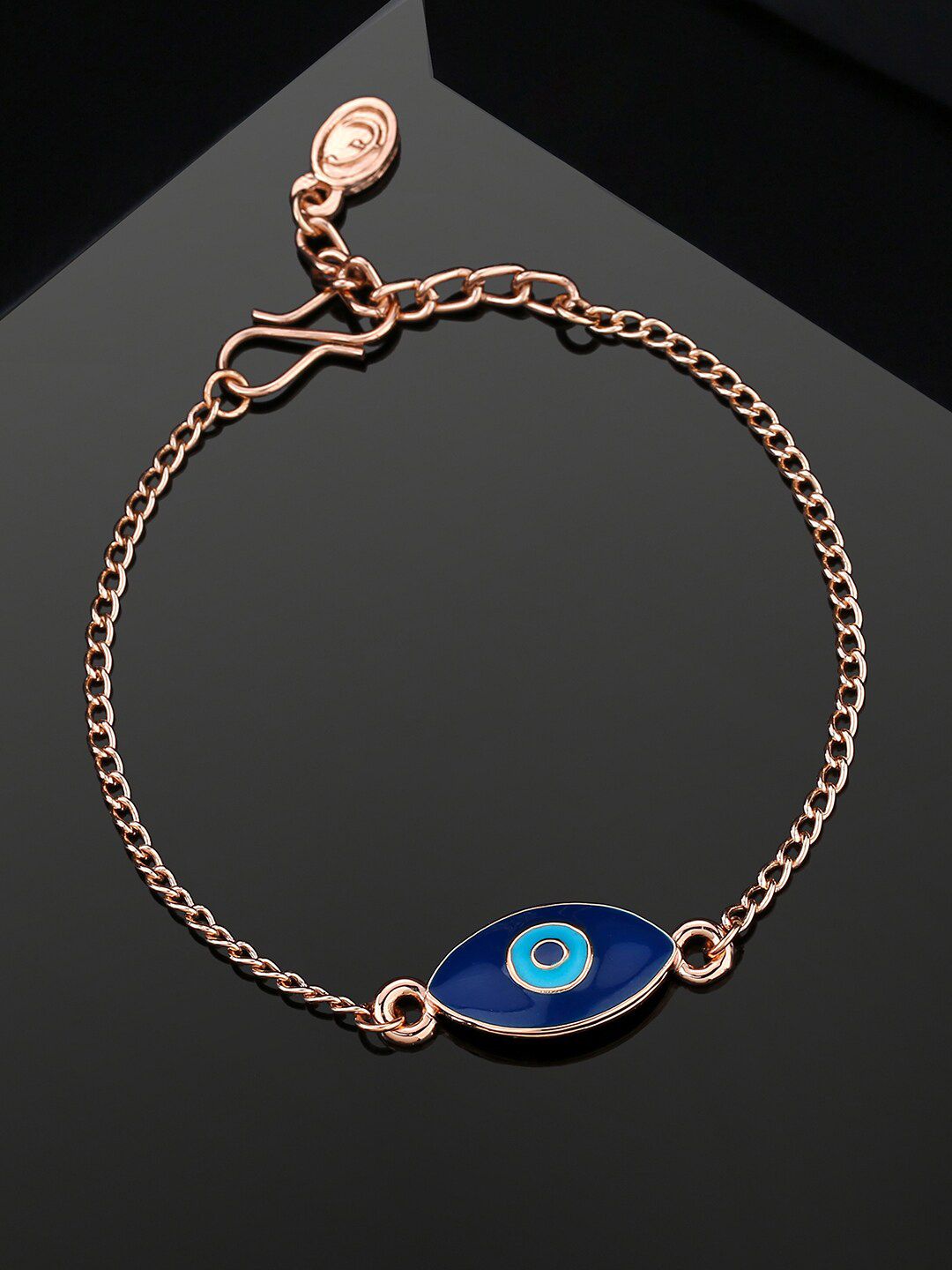 Estele Unisex Enamelled Rose Gold-Plated Link Bracelet