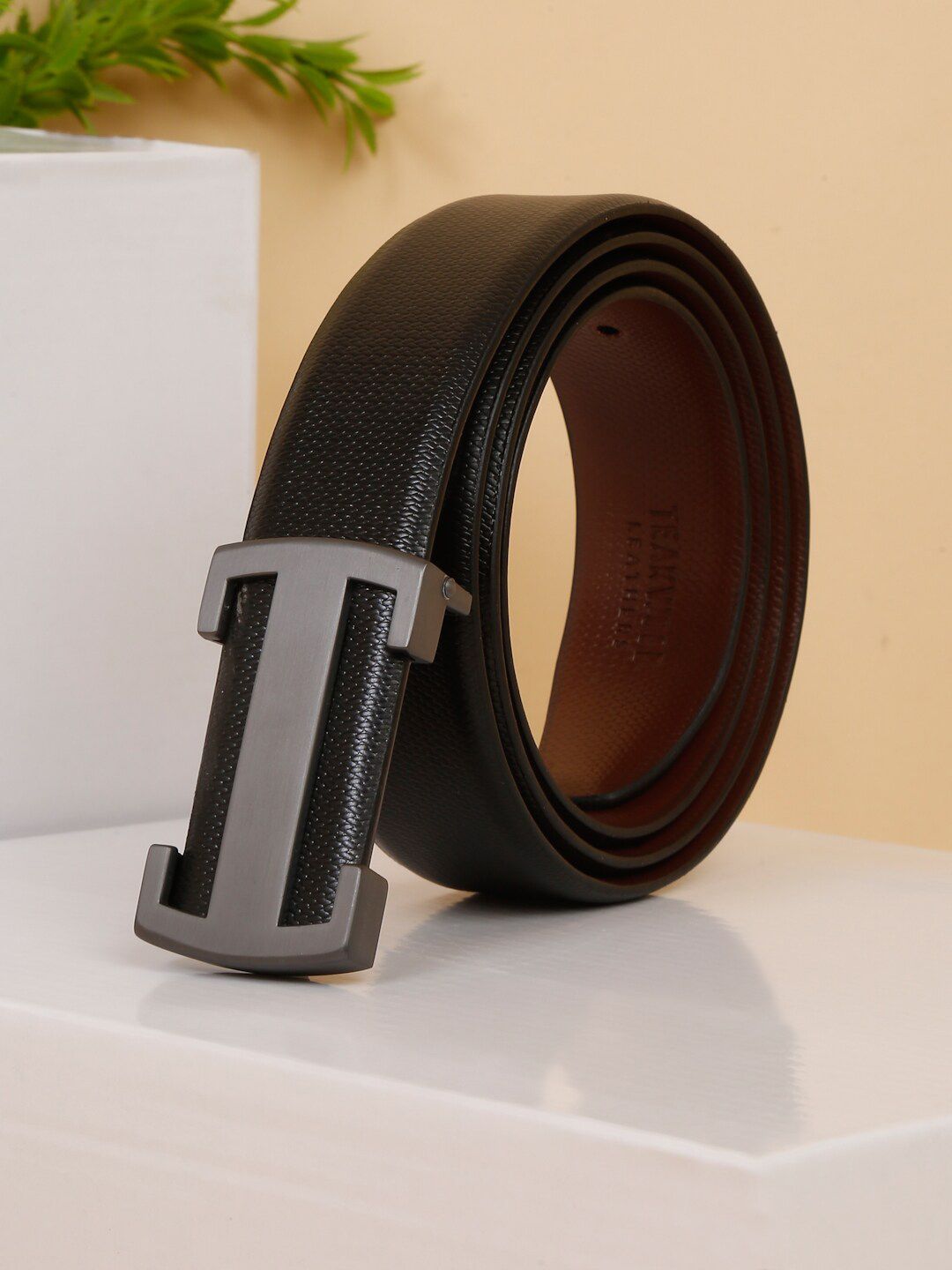 Buy Teakwood Leathers Men Textured Leather Belt -  - Accessories for Men