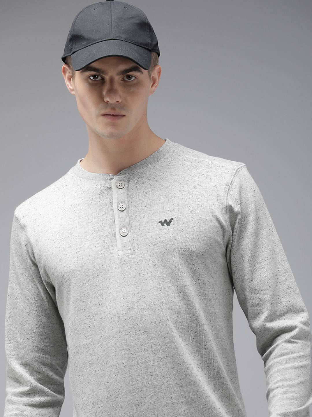Wildcraft Solid Henley-Neck Pullover Sweatshirt