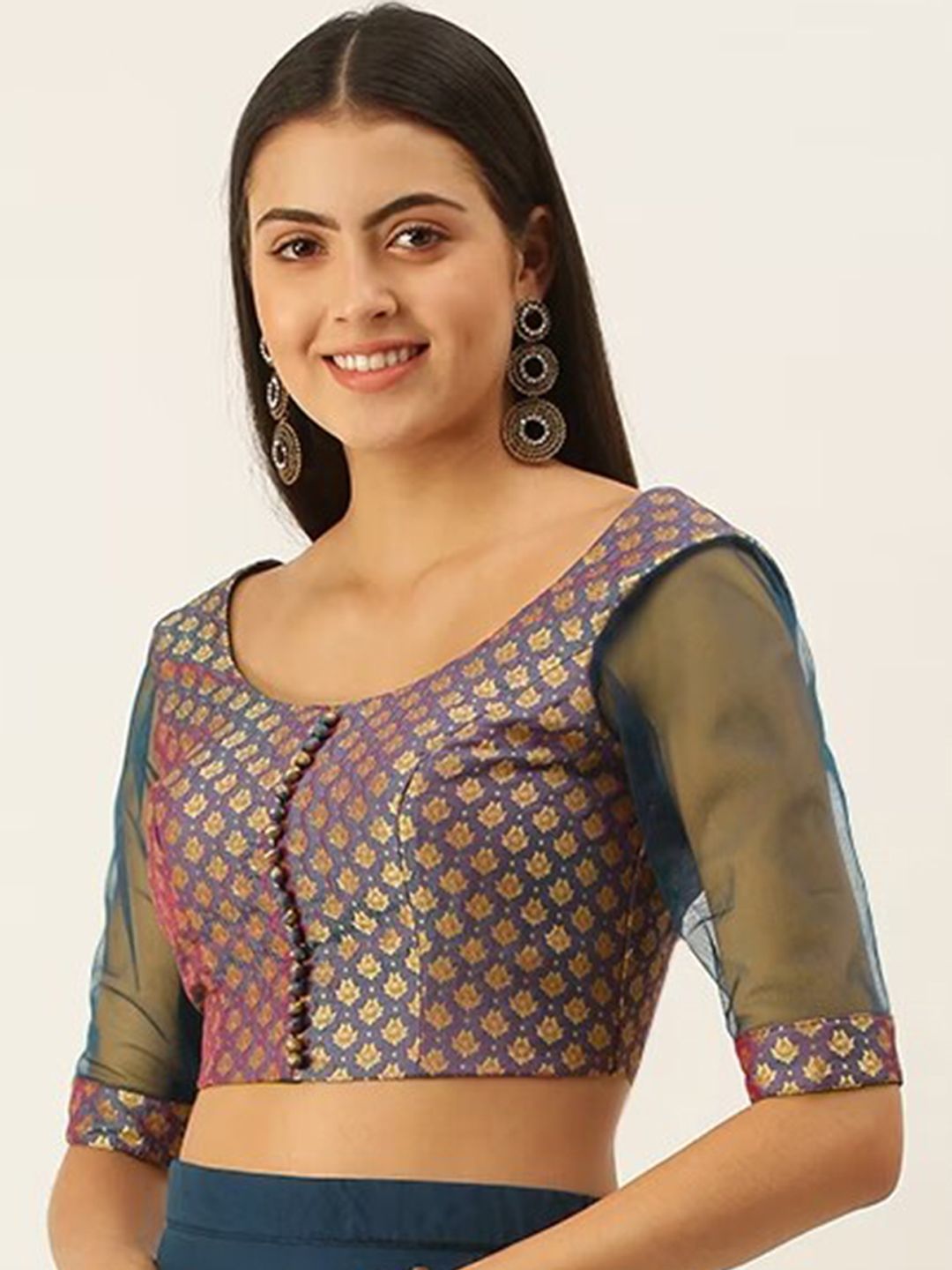 Ethnovog Jacquard Saree Blouse