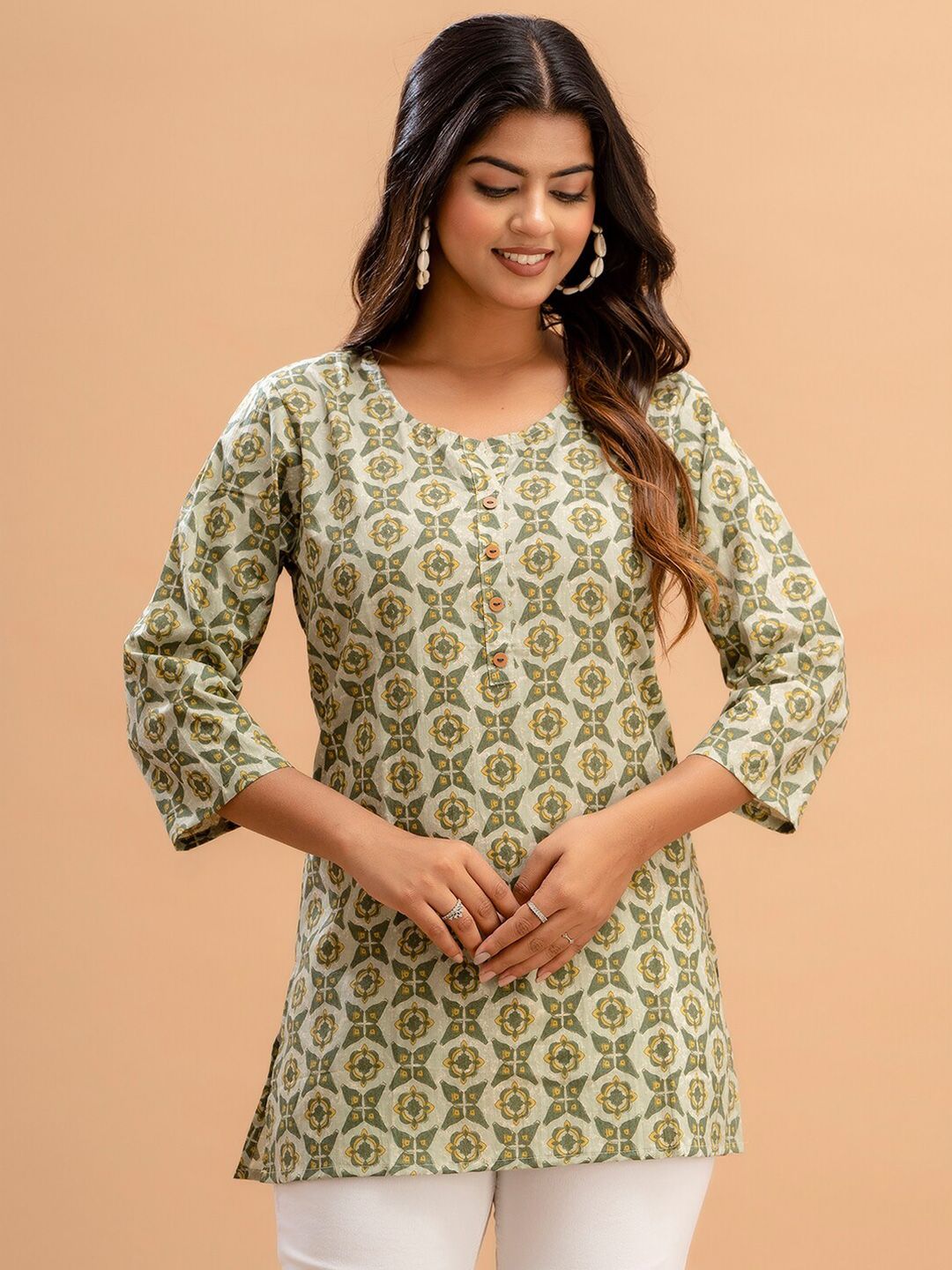 FERANOID Floral Printed Pure Cotton Kurti