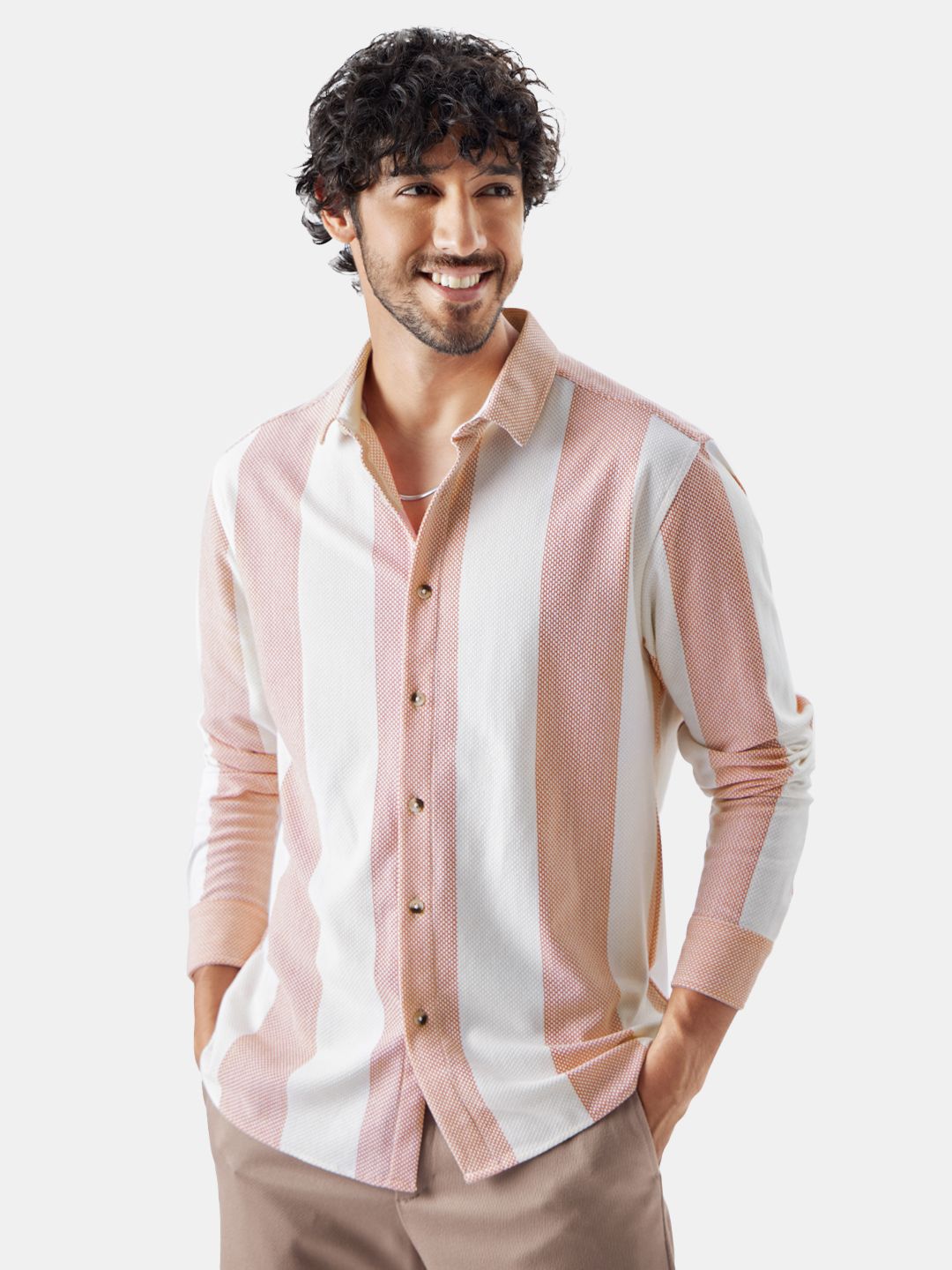 The Souled Store Men Stripes Regular Fit Shirts