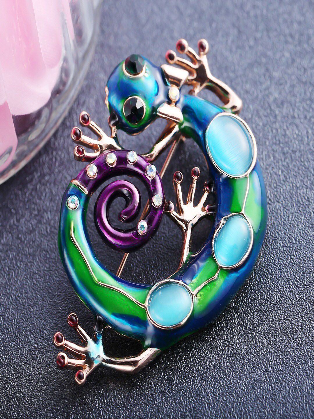 UNIVERSITY TRENDZ Women Crystal Studded Alien Brooch