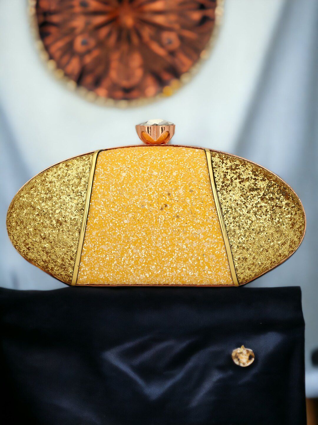 Toobacraft  Embellished Oval Clutch