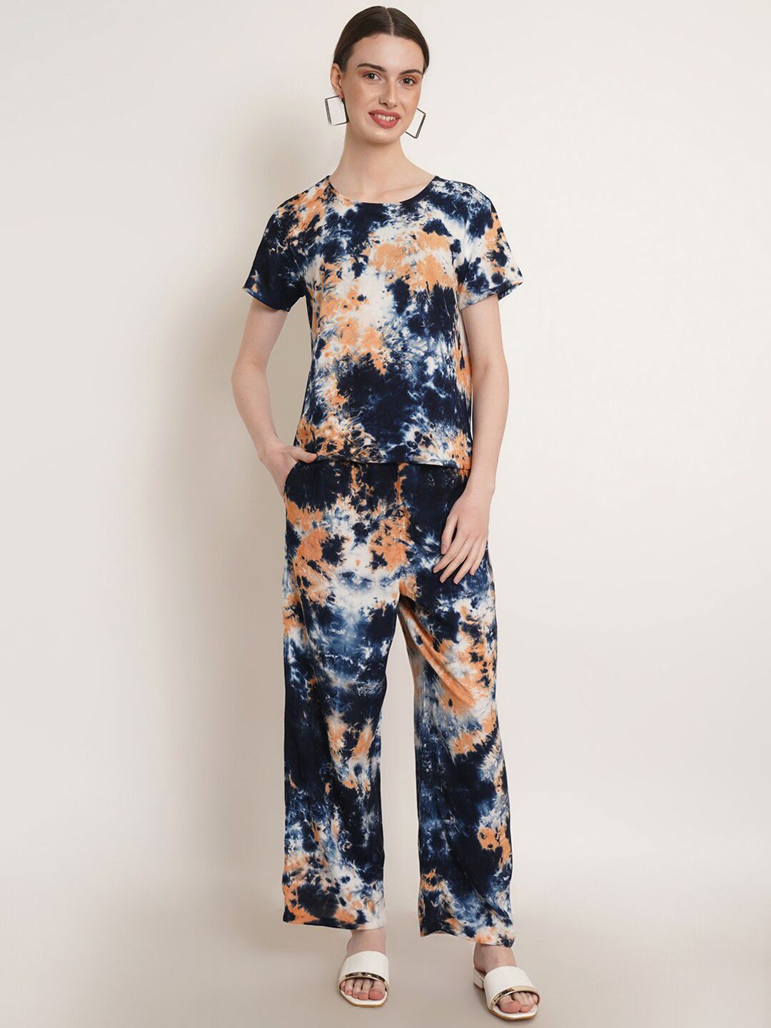 Buy Maaesa Women Blue Tie & Dye Co Ords -  - Apparel for Women