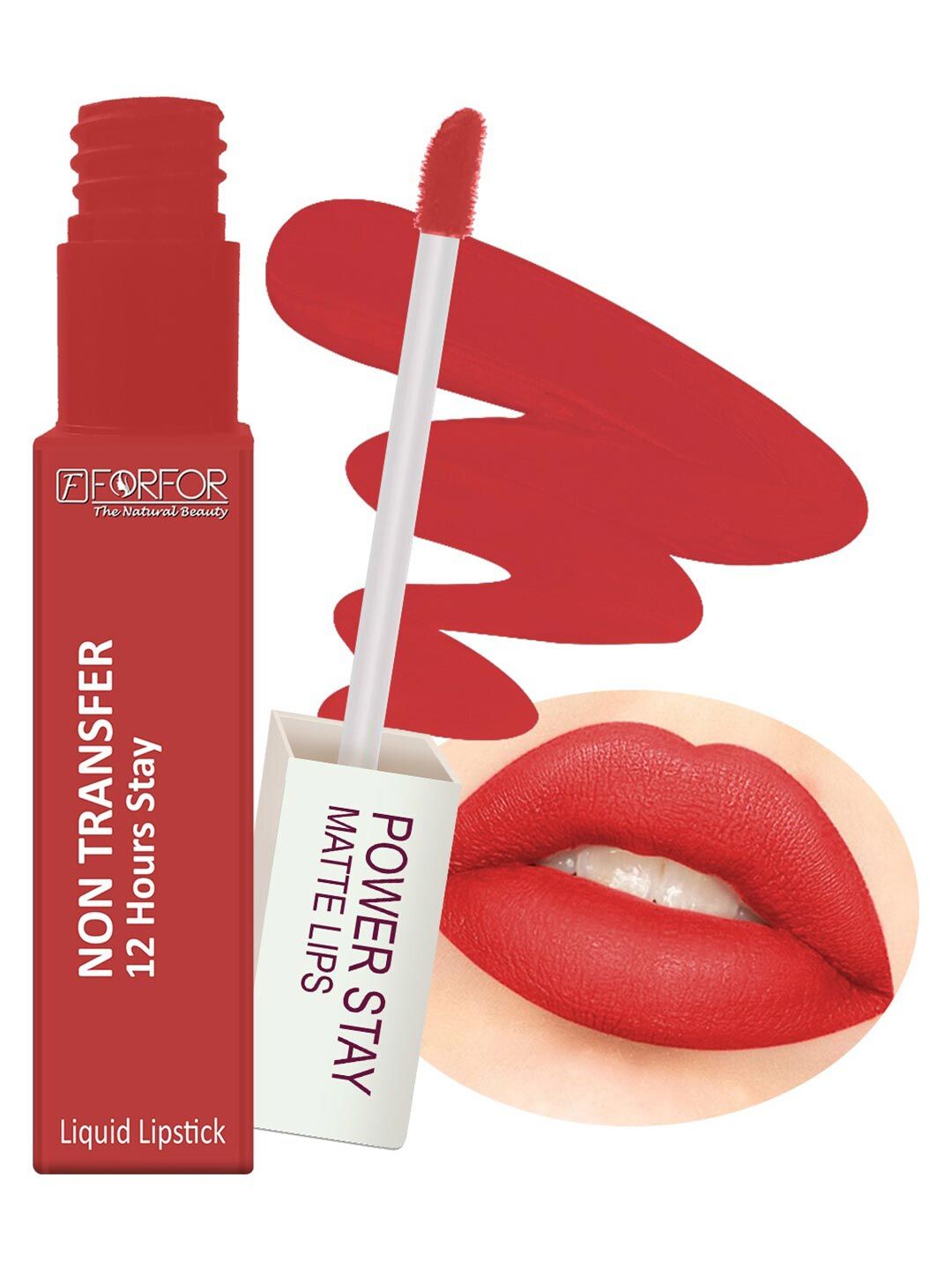 FORFOR Powerstay 3Pcs Non Transfer Liquid Matte Lipstick - Candy Red-Wine-Sandy Nude 5ml