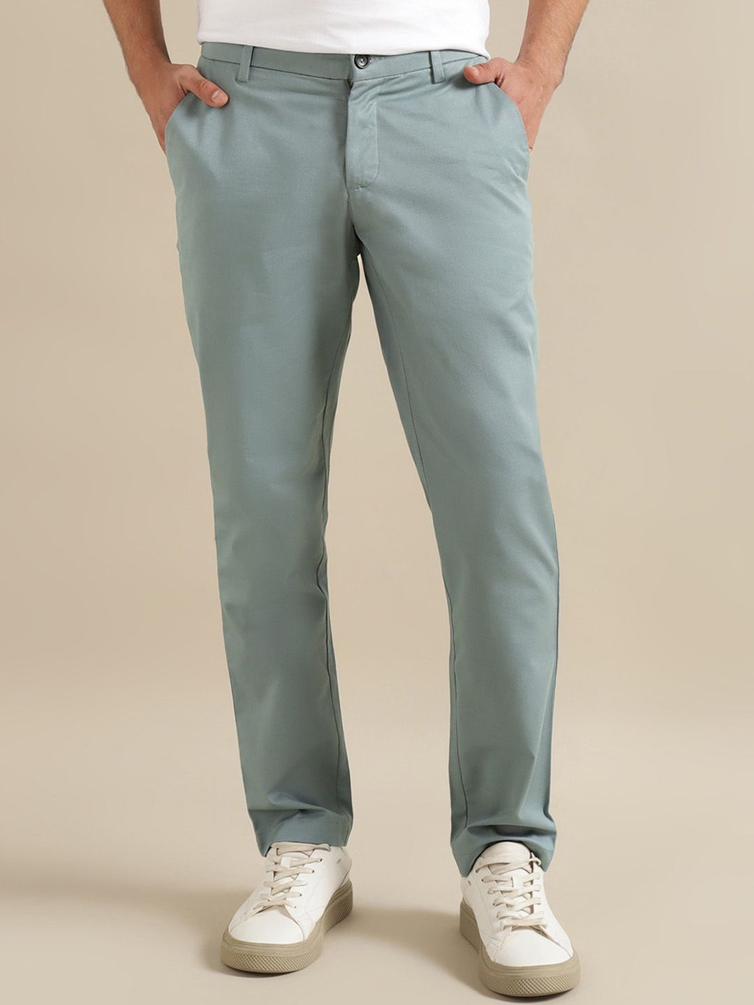 Andamen Men Green Ultra Cotton Chinos Chino Trousers