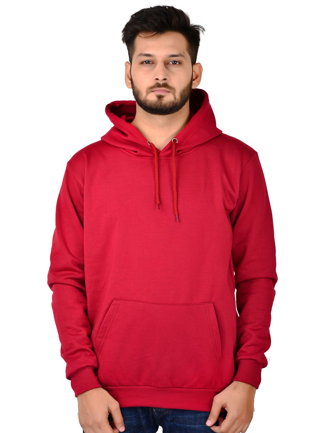 Divra Clothing Unisex Long Sleeves Fleece Hooded Pullover Sweatshirt