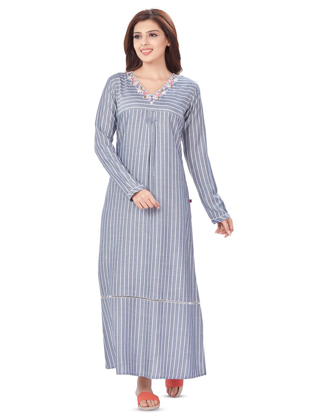 July Striped Maxi Nightdress