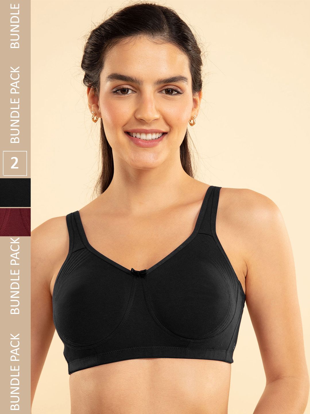Nykd  Encircled with Love NYB169 Black and Maroon Pack of 2